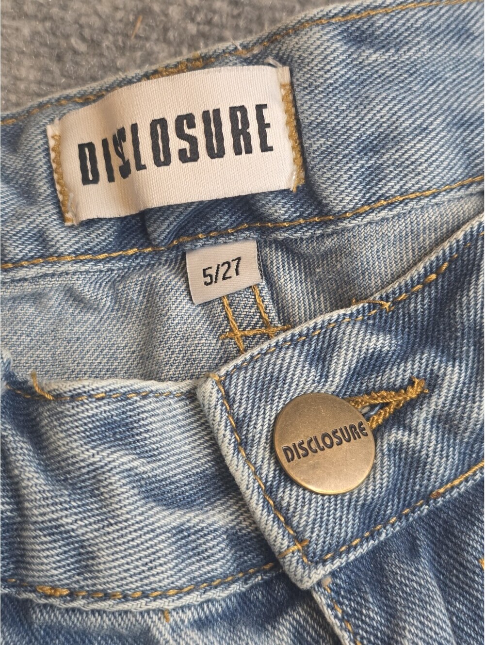 Disclosure Angel Wing Jeans Womens 5/27 Light Wash Wide Leg Y2K Skater Grunge - Picture 4 of 9